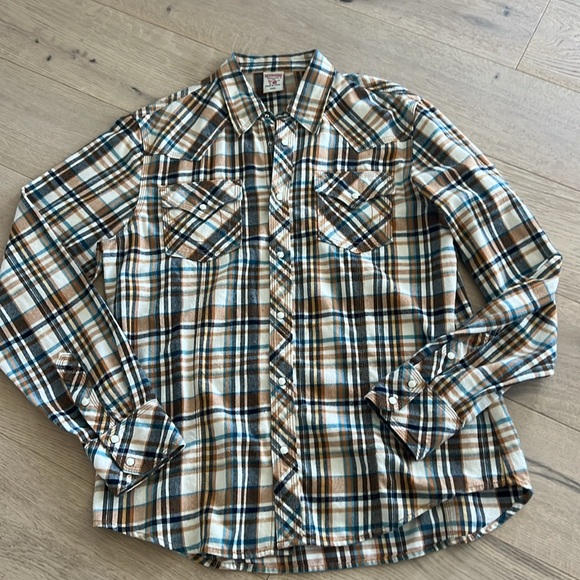 True Religion Flannel Plaid Western Snap Men's Size XXXL - Picture 3 of 7